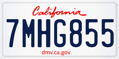 CA license plate 7MHG855