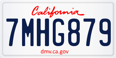 CA license plate 7MHG879