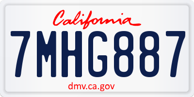 CA license plate 7MHG887