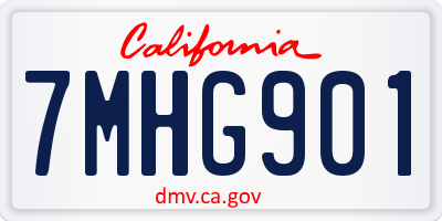 CA license plate 7MHG901
