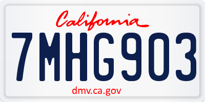 CA license plate 7MHG903
