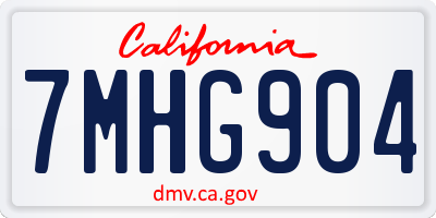 CA license plate 7MHG904