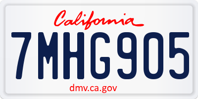 CA license plate 7MHG905