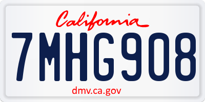 CA license plate 7MHG908