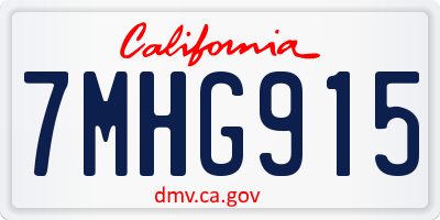 CA license plate 7MHG915