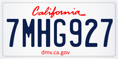 CA license plate 7MHG927