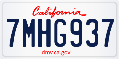 CA license plate 7MHG937