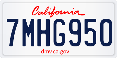 CA license plate 7MHG950