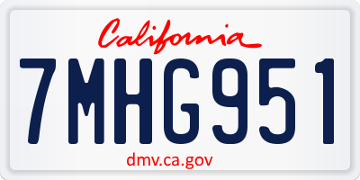 CA license plate 7MHG951