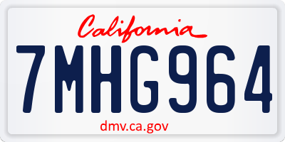 CA license plate 7MHG964