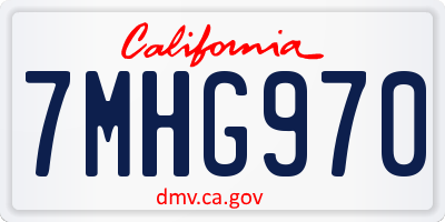 CA license plate 7MHG970