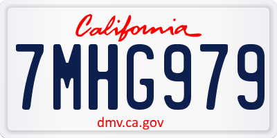CA license plate 7MHG979