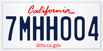 CA license plate 7MHH004