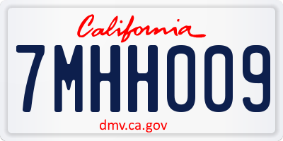 CA license plate 7MHH009