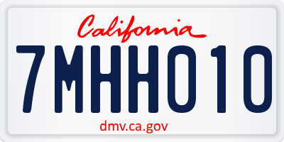 CA license plate 7MHH010