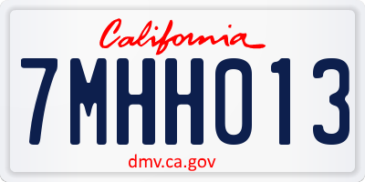 CA license plate 7MHH013