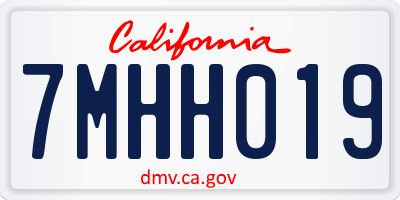 CA license plate 7MHH019