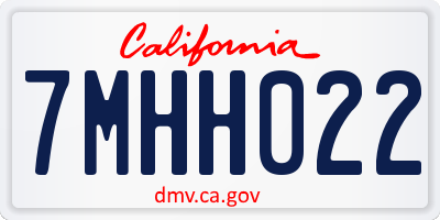 CA license plate 7MHH022