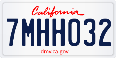 CA license plate 7MHH032
