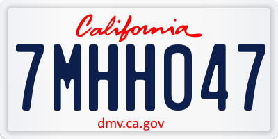CA license plate 7MHH047