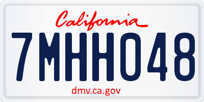 CA license plate 7MHH048