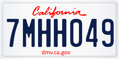 CA license plate 7MHH049
