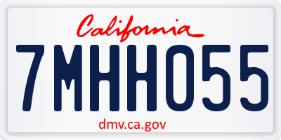 CA license plate 7MHH055