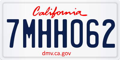 CA license plate 7MHH062