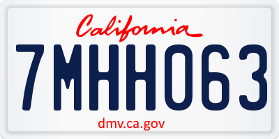 CA license plate 7MHH063