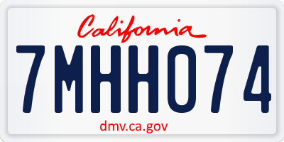 CA license plate 7MHH074