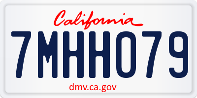 CA license plate 7MHH079