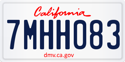CA license plate 7MHH083
