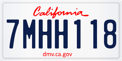 CA license plate 7MHH118