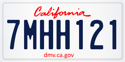 CA license plate 7MHH121