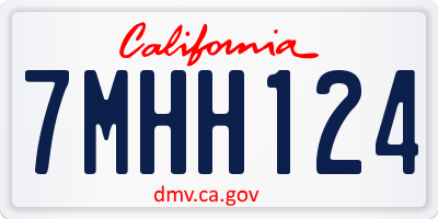 CA license plate 7MHH124