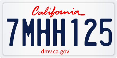 CA license plate 7MHH125