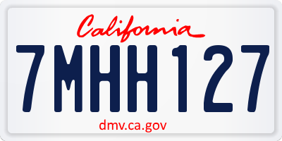 CA license plate 7MHH127