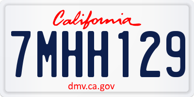 CA license plate 7MHH129
