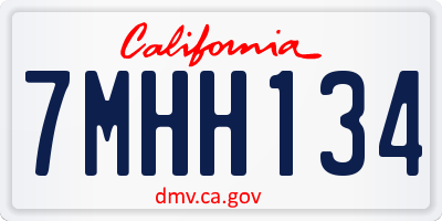 CA license plate 7MHH134