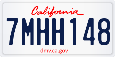 CA license plate 7MHH148