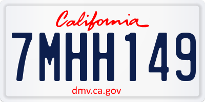CA license plate 7MHH149