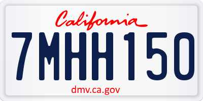 CA license plate 7MHH150