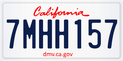 CA license plate 7MHH157