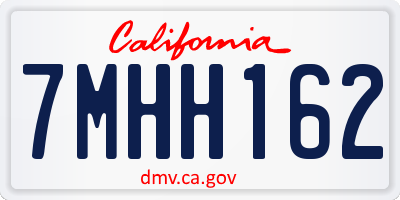 CA license plate 7MHH162