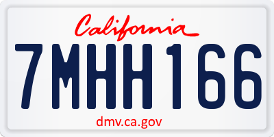 CA license plate 7MHH166