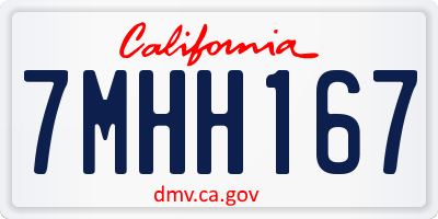 CA license plate 7MHH167