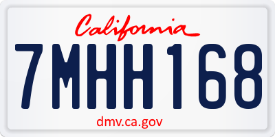 CA license plate 7MHH168