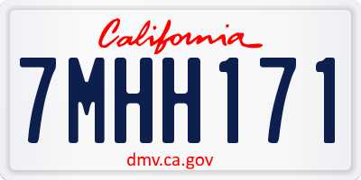 CA license plate 7MHH171