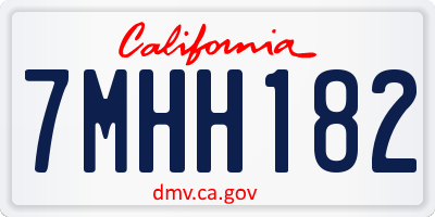 CA license plate 7MHH182