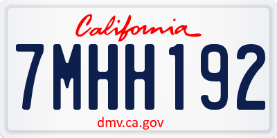 CA license plate 7MHH192